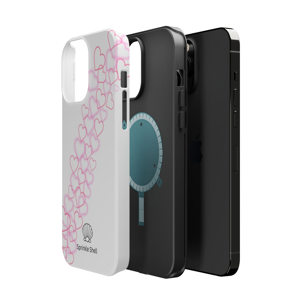 MagSafe pink hearts phone case