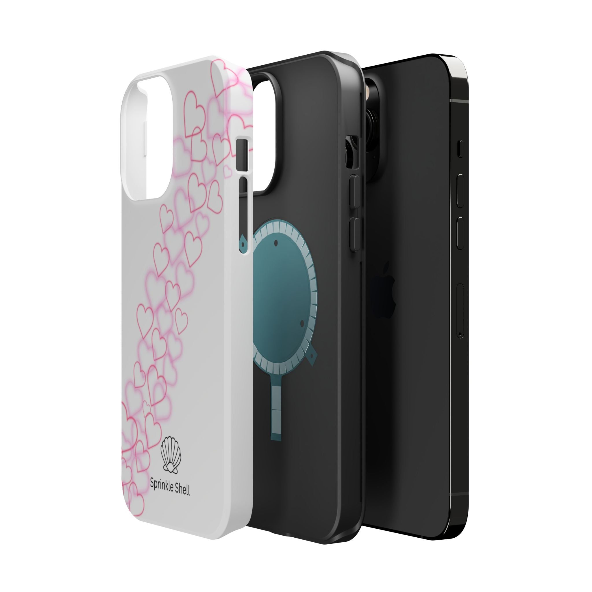 MagSafe pink hearts phone case