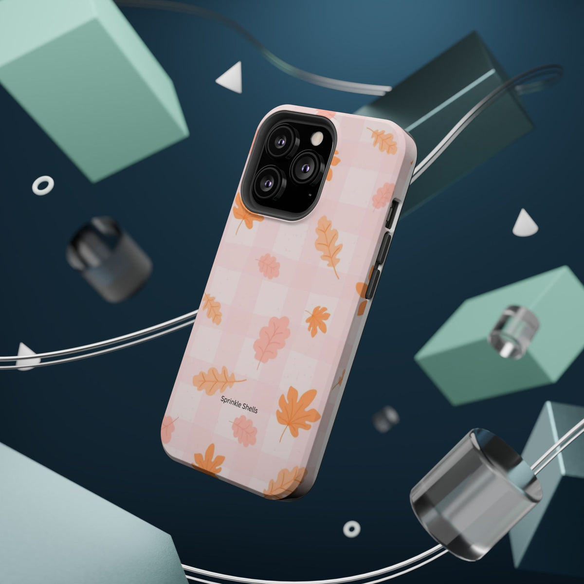 MagSafe pink plaid fall case