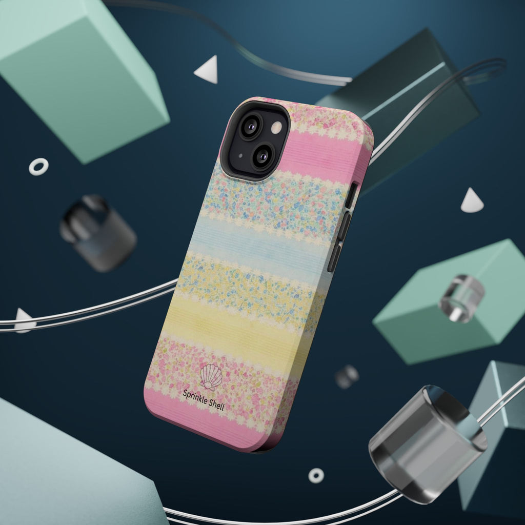 MagSafe pastel floral striped case