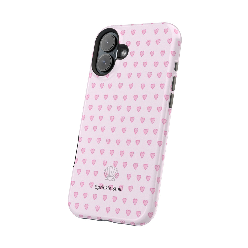 MagSafe pink hearts case