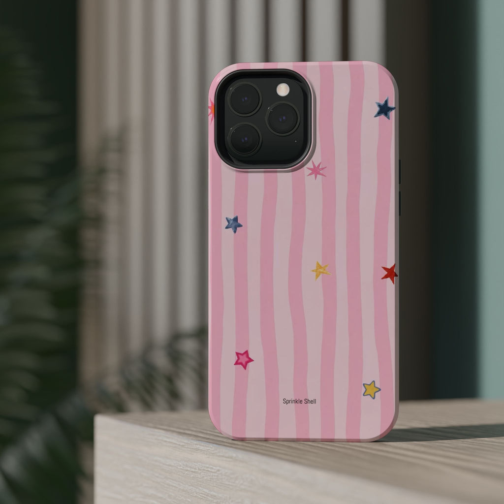 MagSafe pink lines & stars case