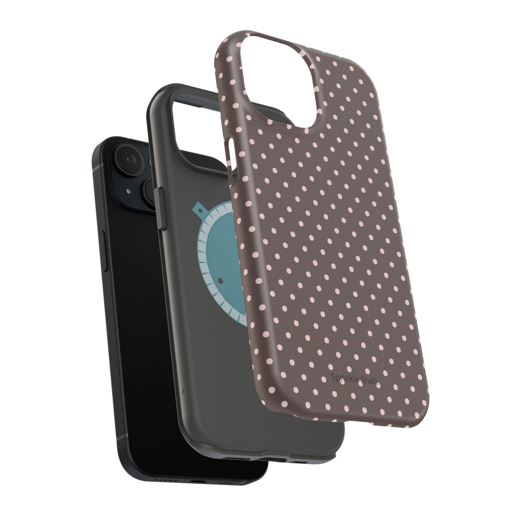 MagSafe Brown And Pink Polkadot Iphone Case