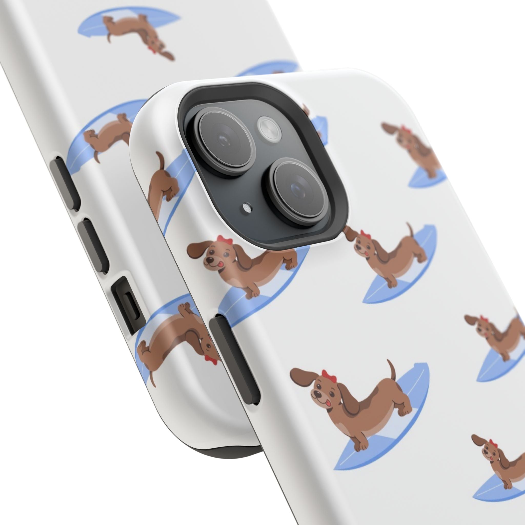 MagSafe surfing dachsund phone case