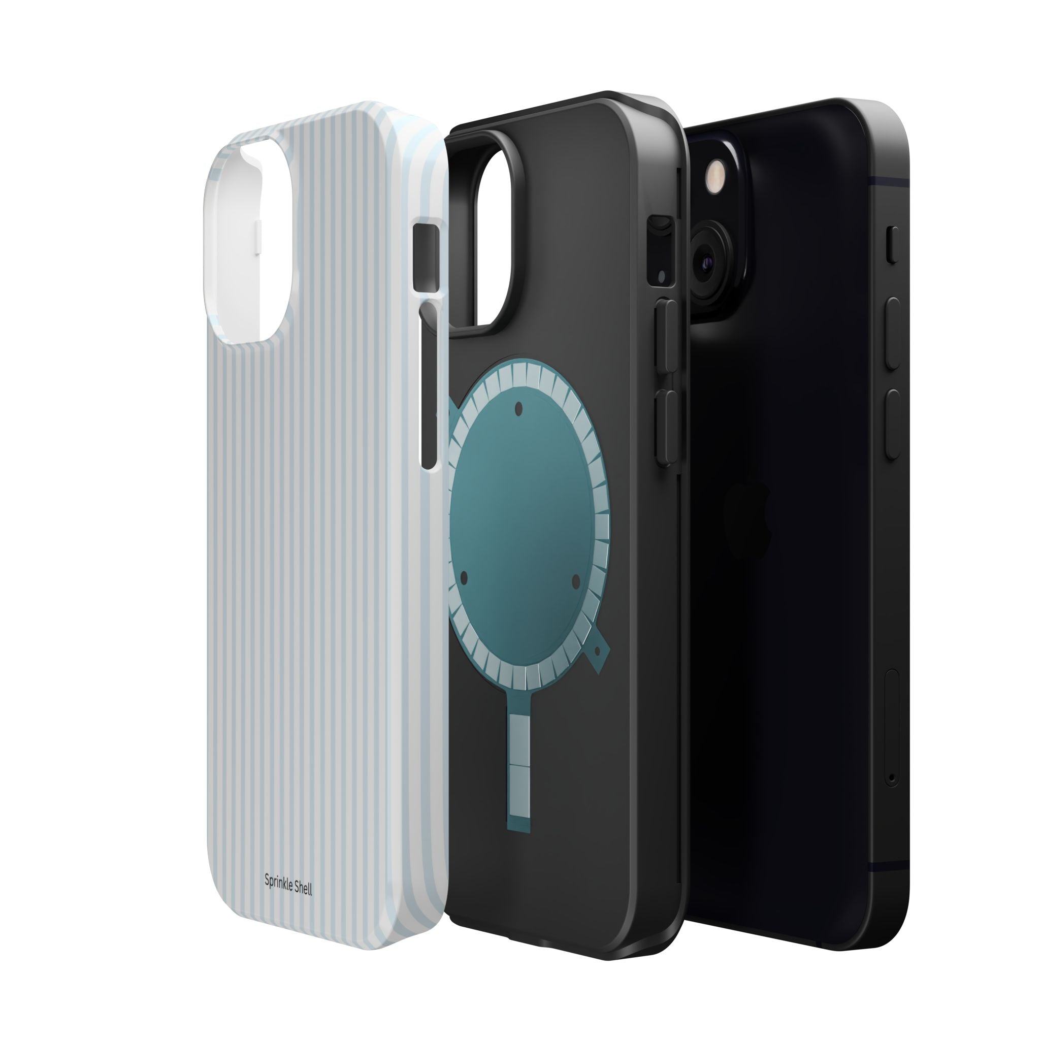 MagSafe light blue stripes iphone case