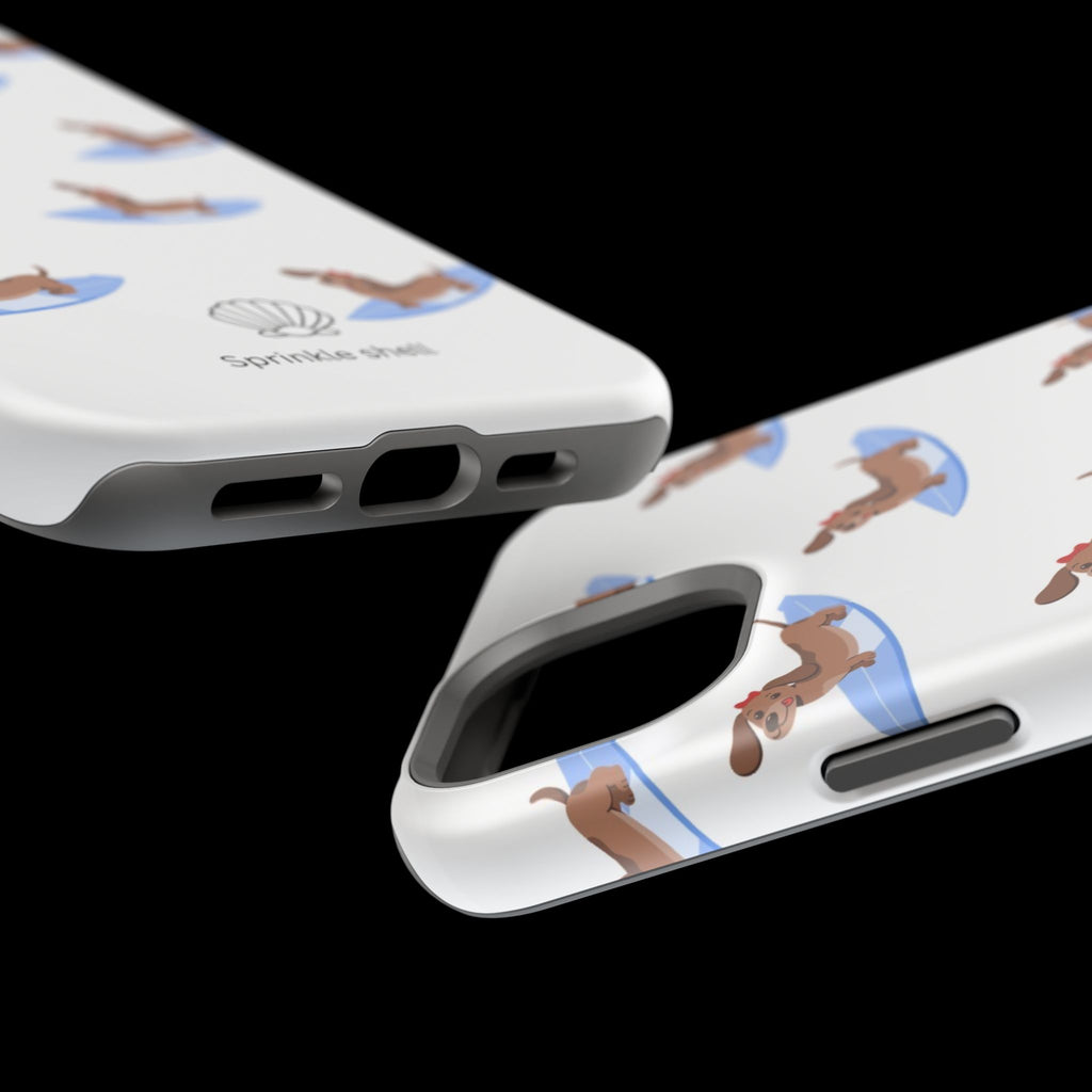 MagSafe surfing dachsund phone case