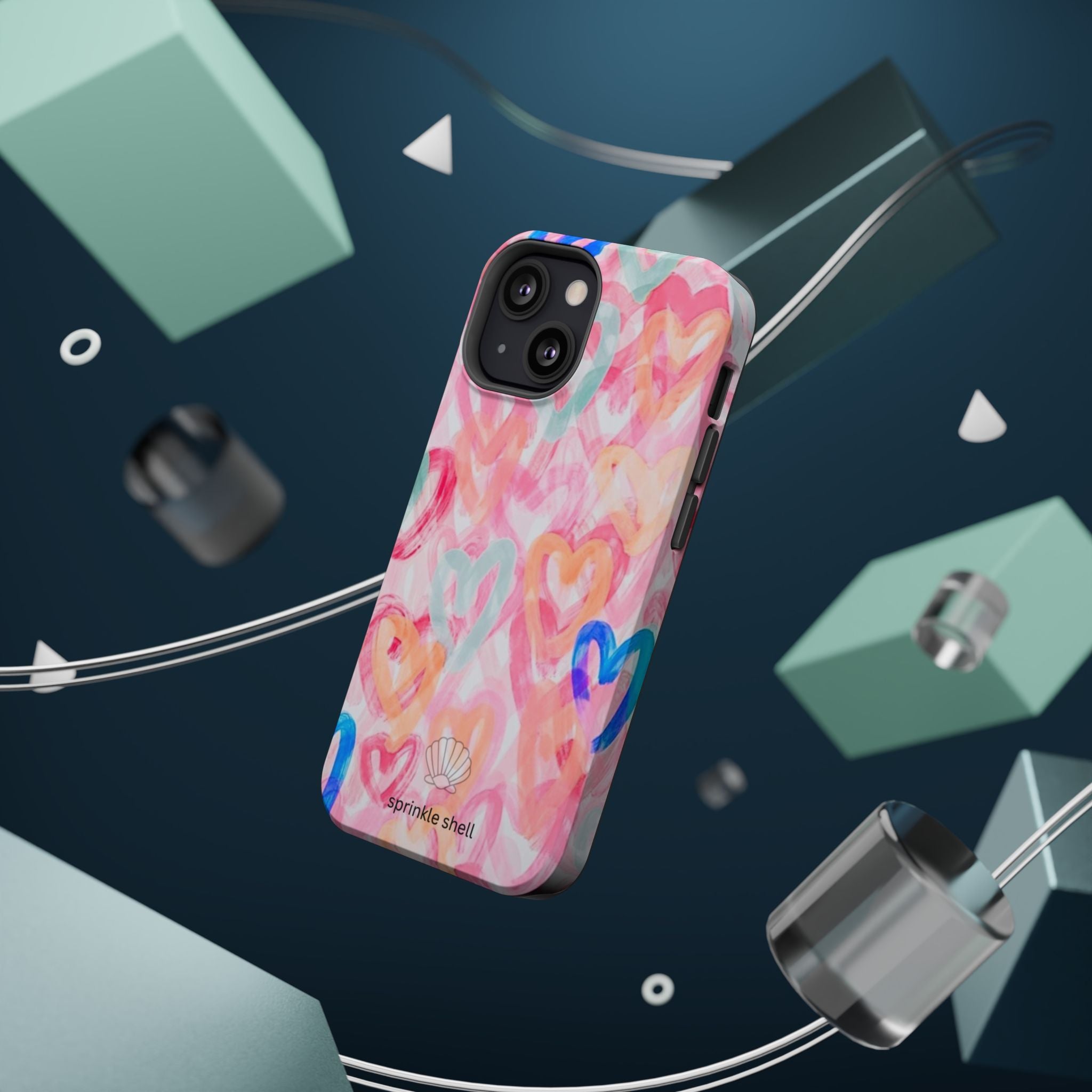 MagSafe rainbow hearts case