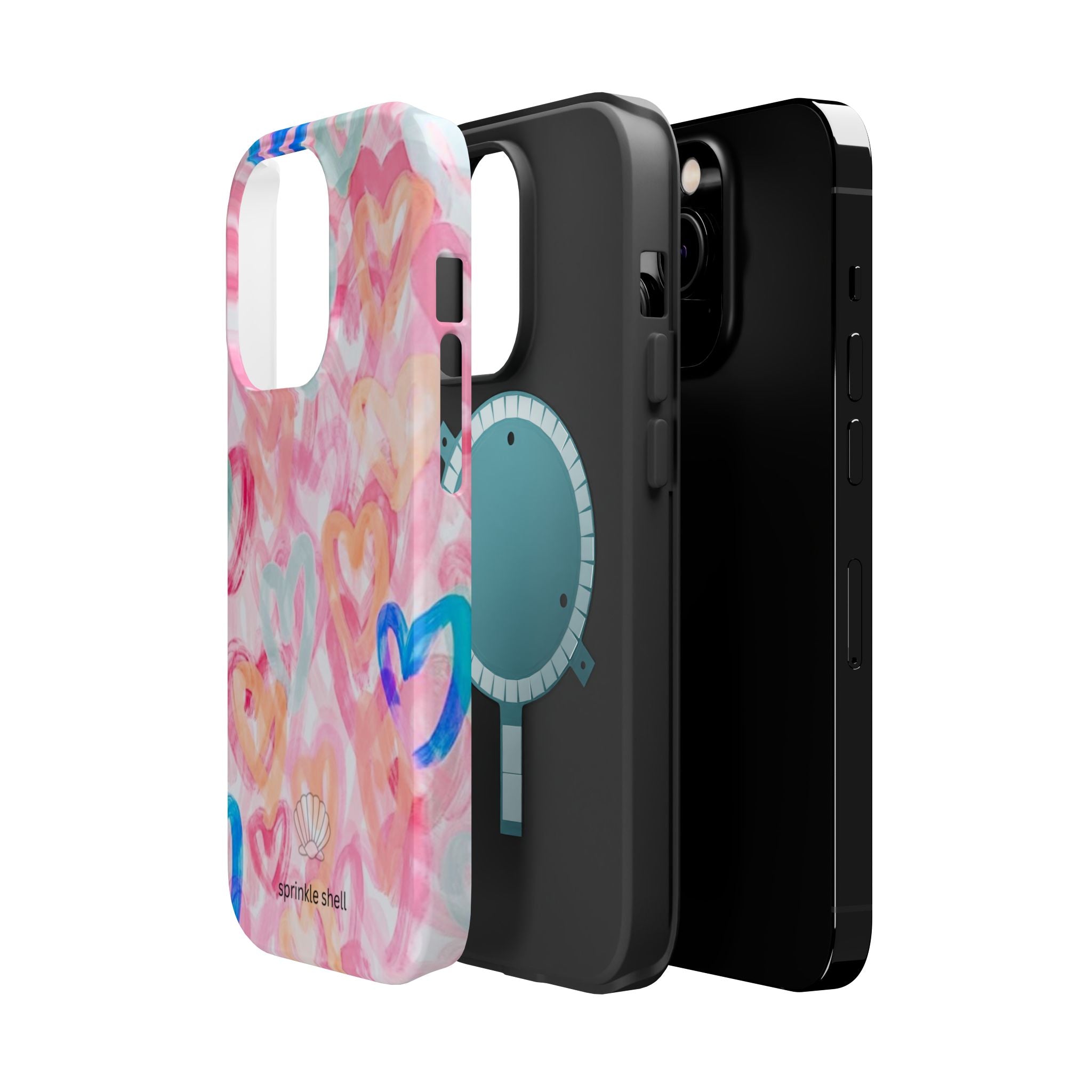 MagSafe rainbow hearts case