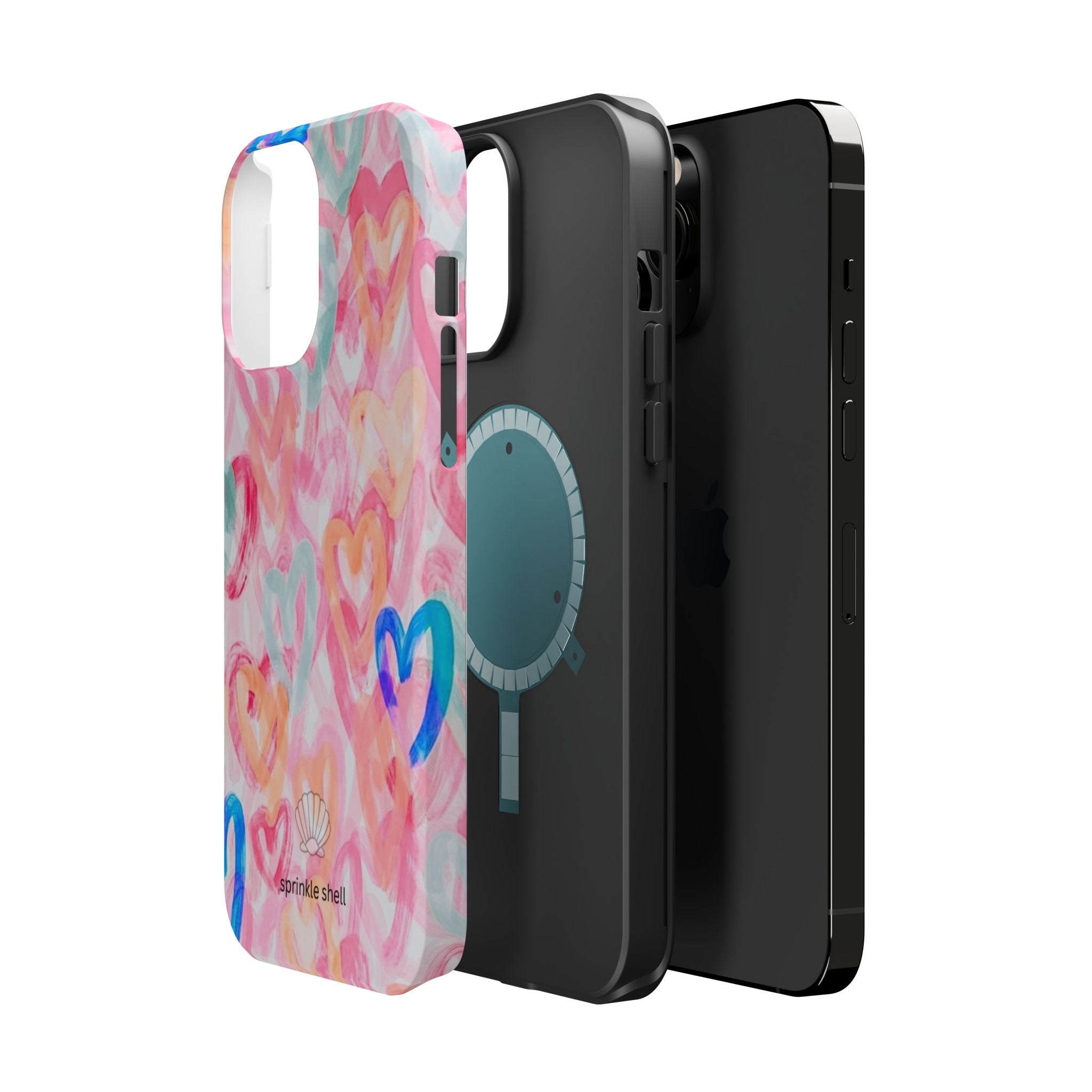 MagSafe rainbow hearts case