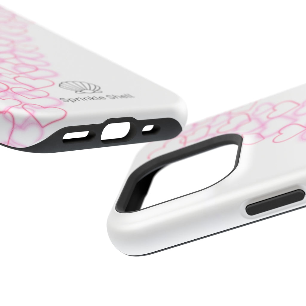 MagSafe pink hearts phone case