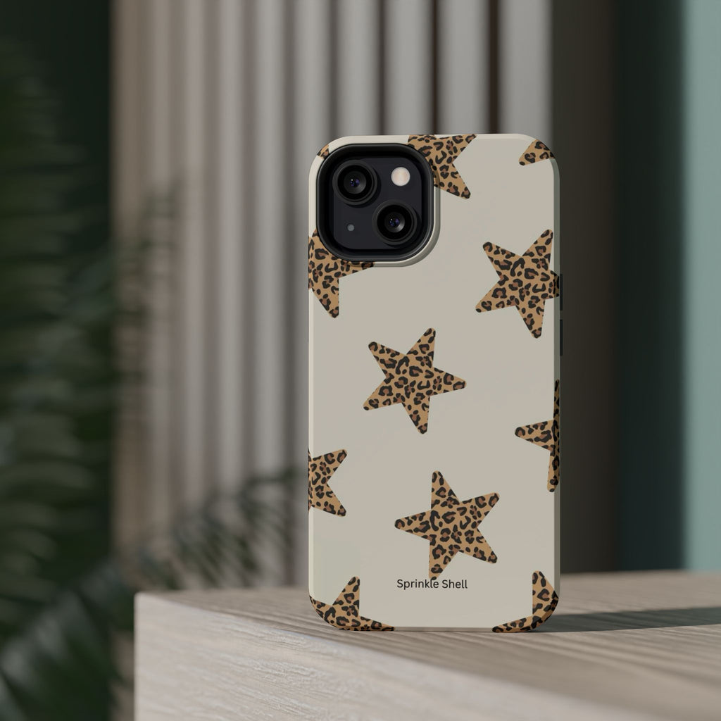 MagSafe Cheetah Print Stars iPhone Case