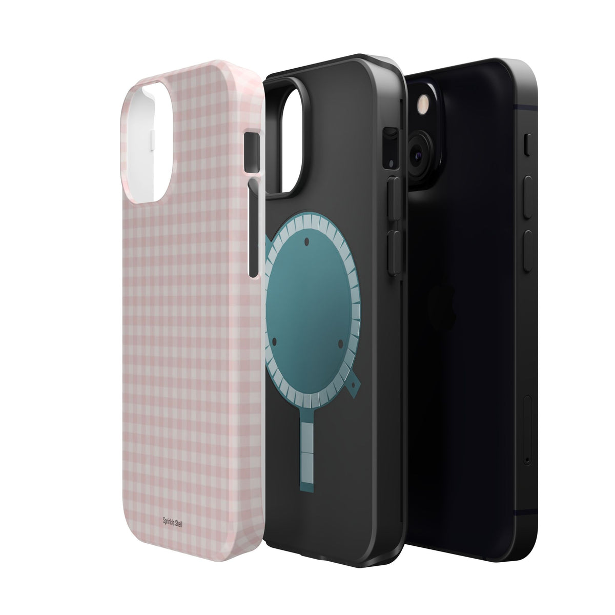 MagSafe light pink plaid case