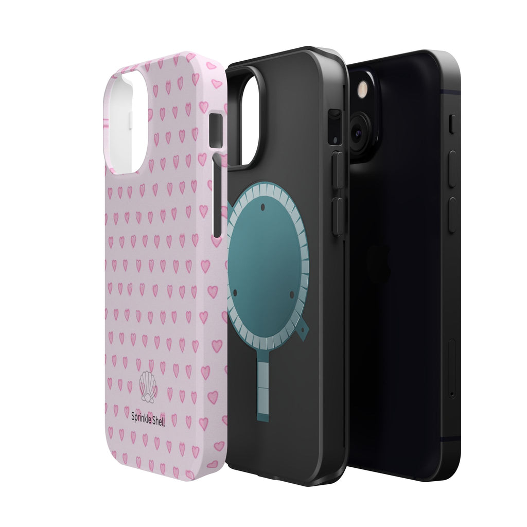 MagSafe pink hearts case