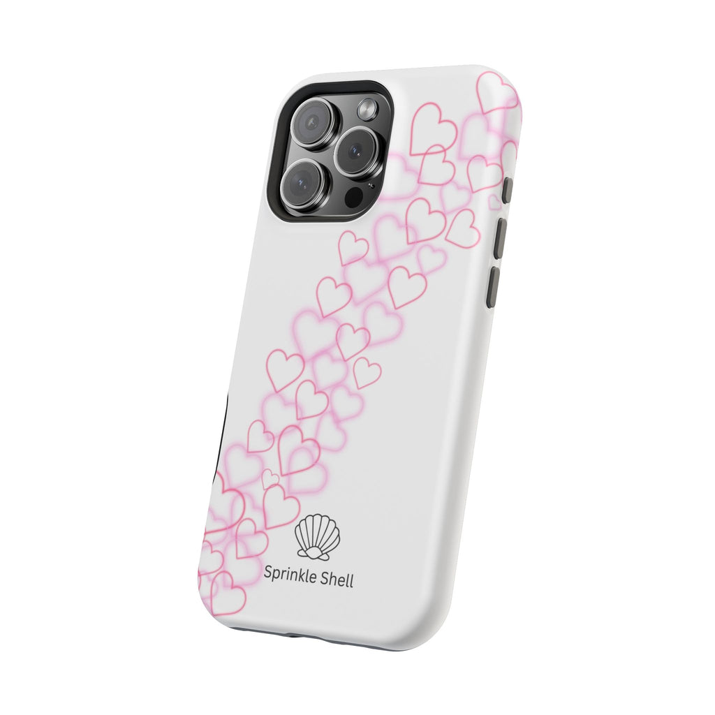 MagSafe pink hearts phone case