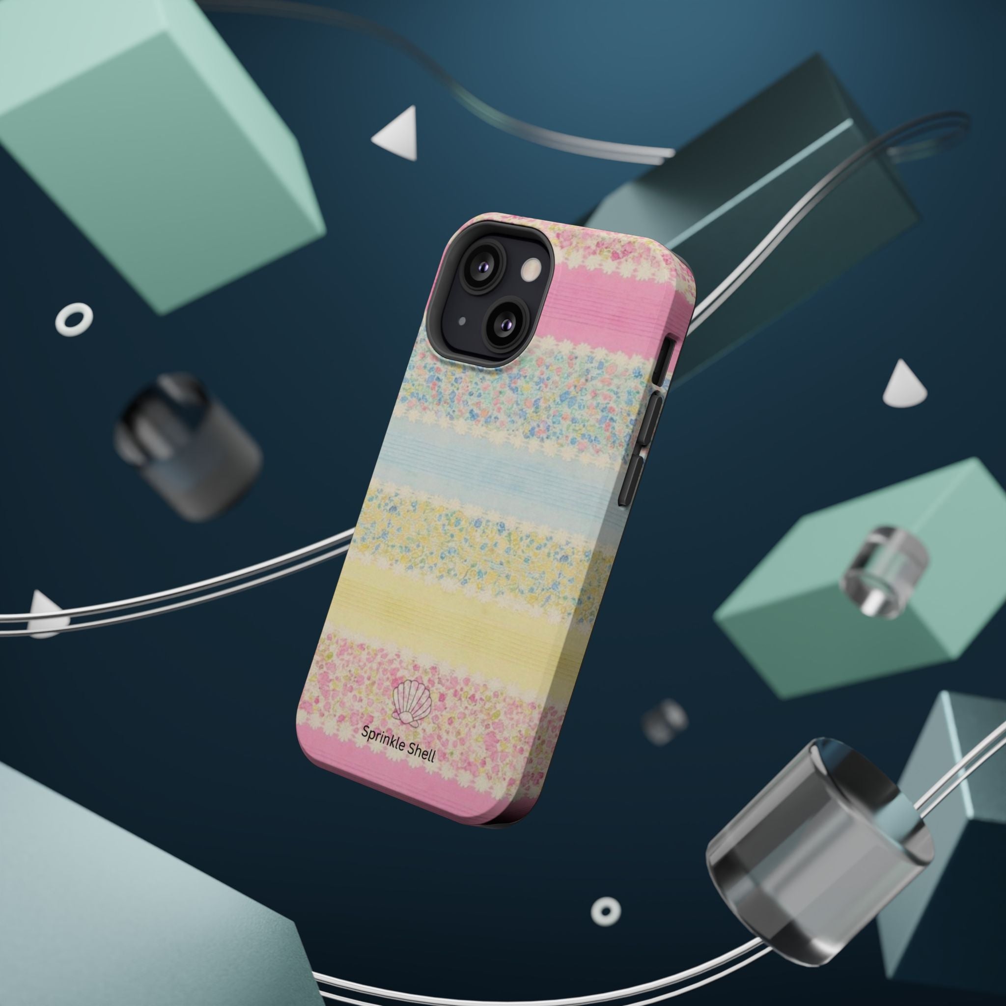 MagSafe pastel floral striped case