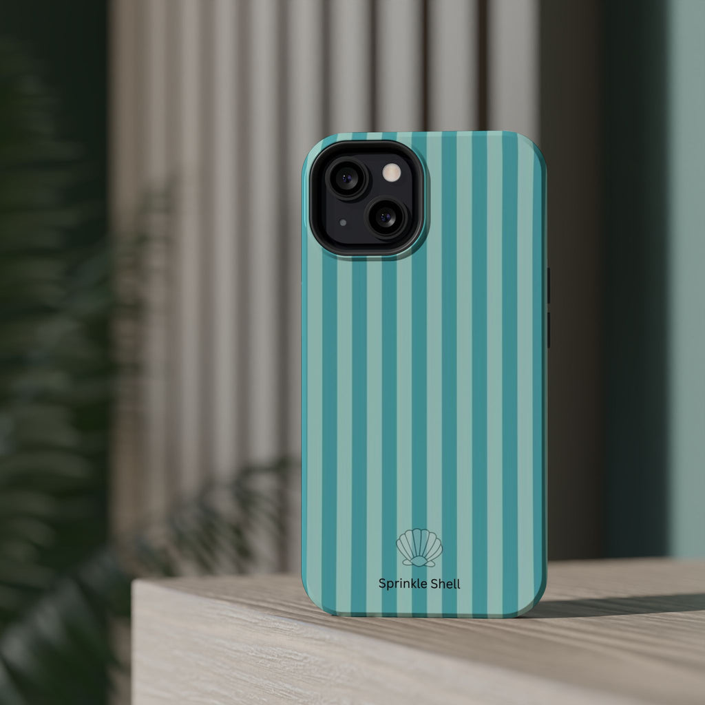 MagSafe teal striped case