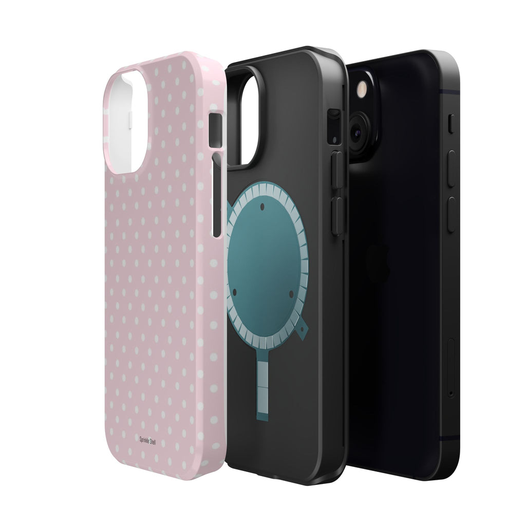 MagSafe light pink polka dots case