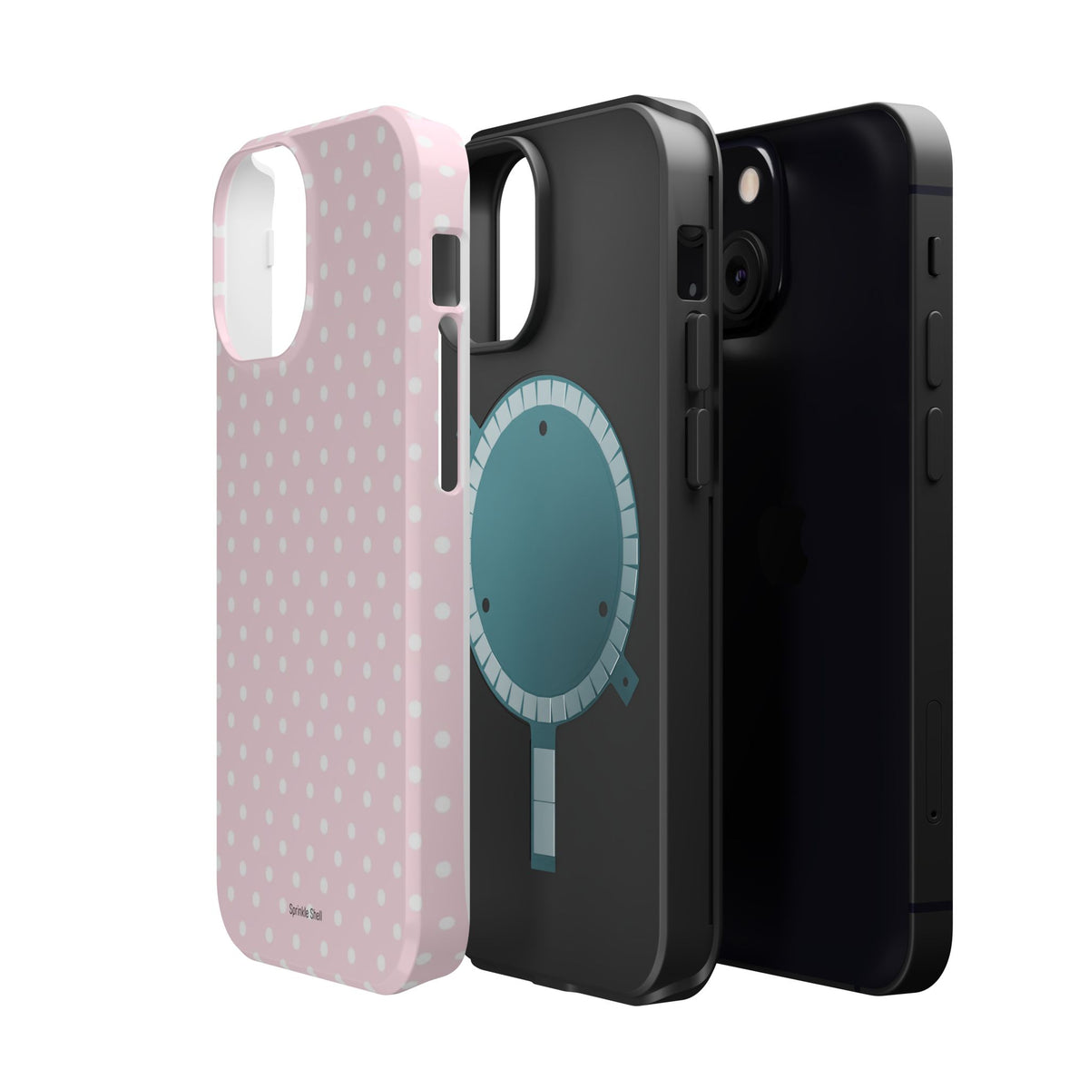 MagSafe light pink polka dots case