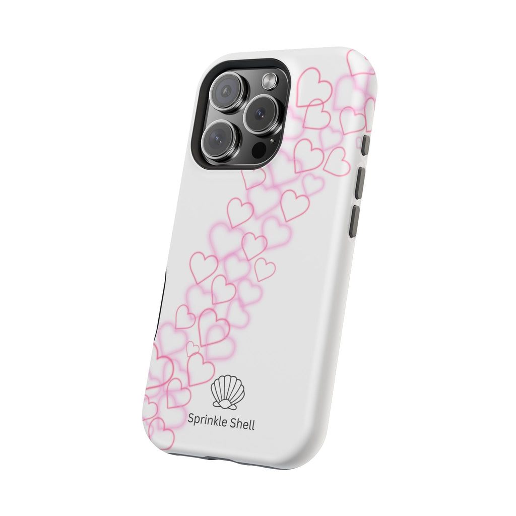 MagSafe pink hearts phone case