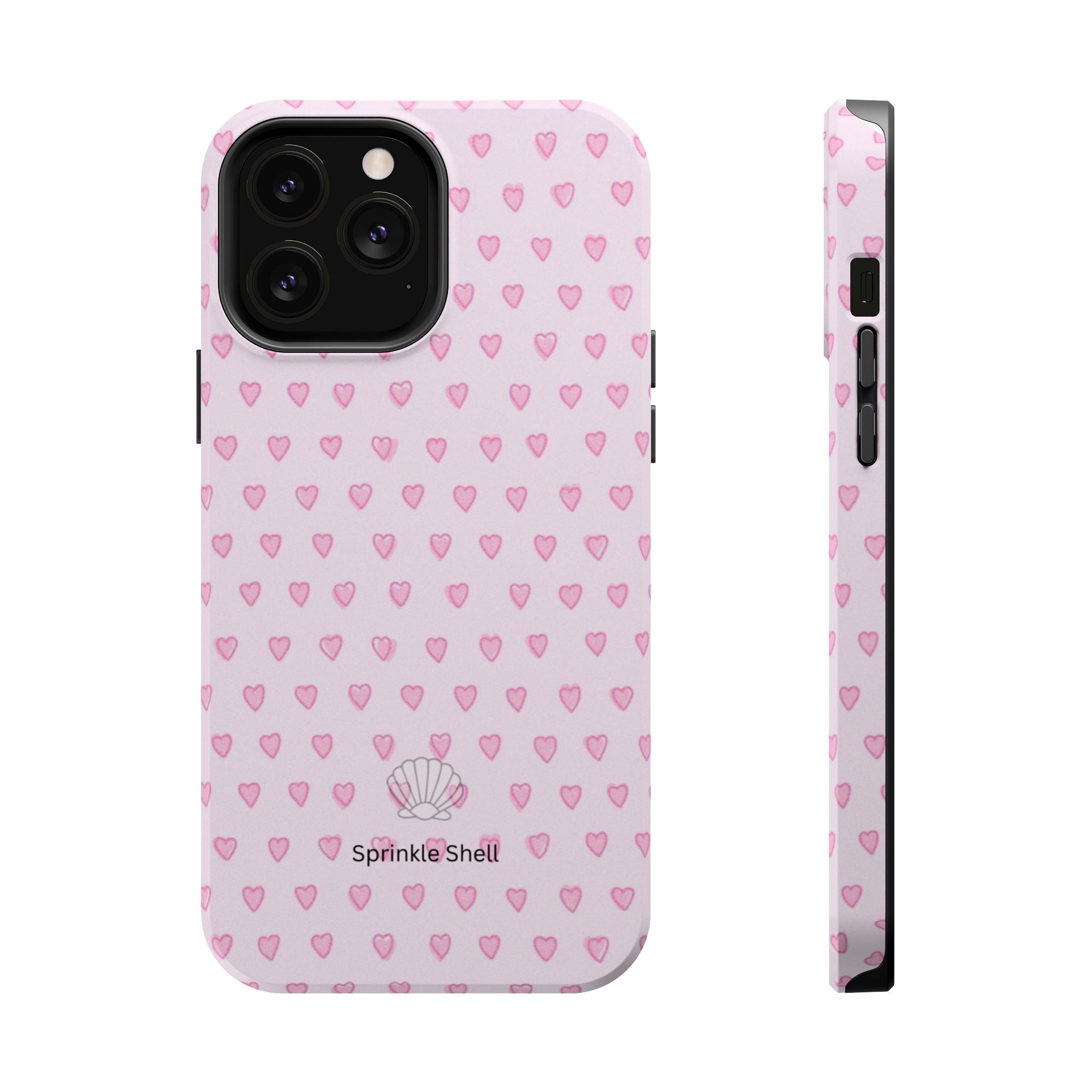 MagSafe pink hearts case