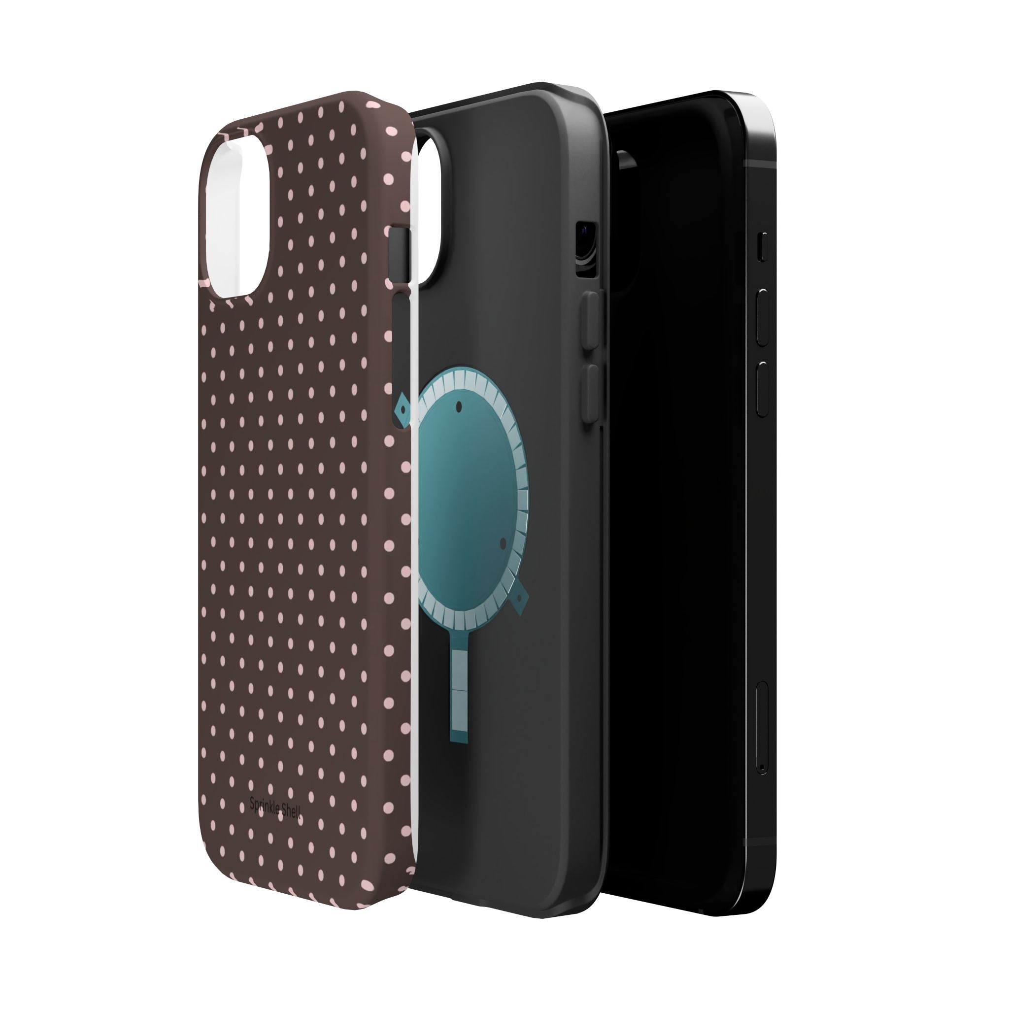 MagSafe Brown And Pink Polkadot Iphone Case