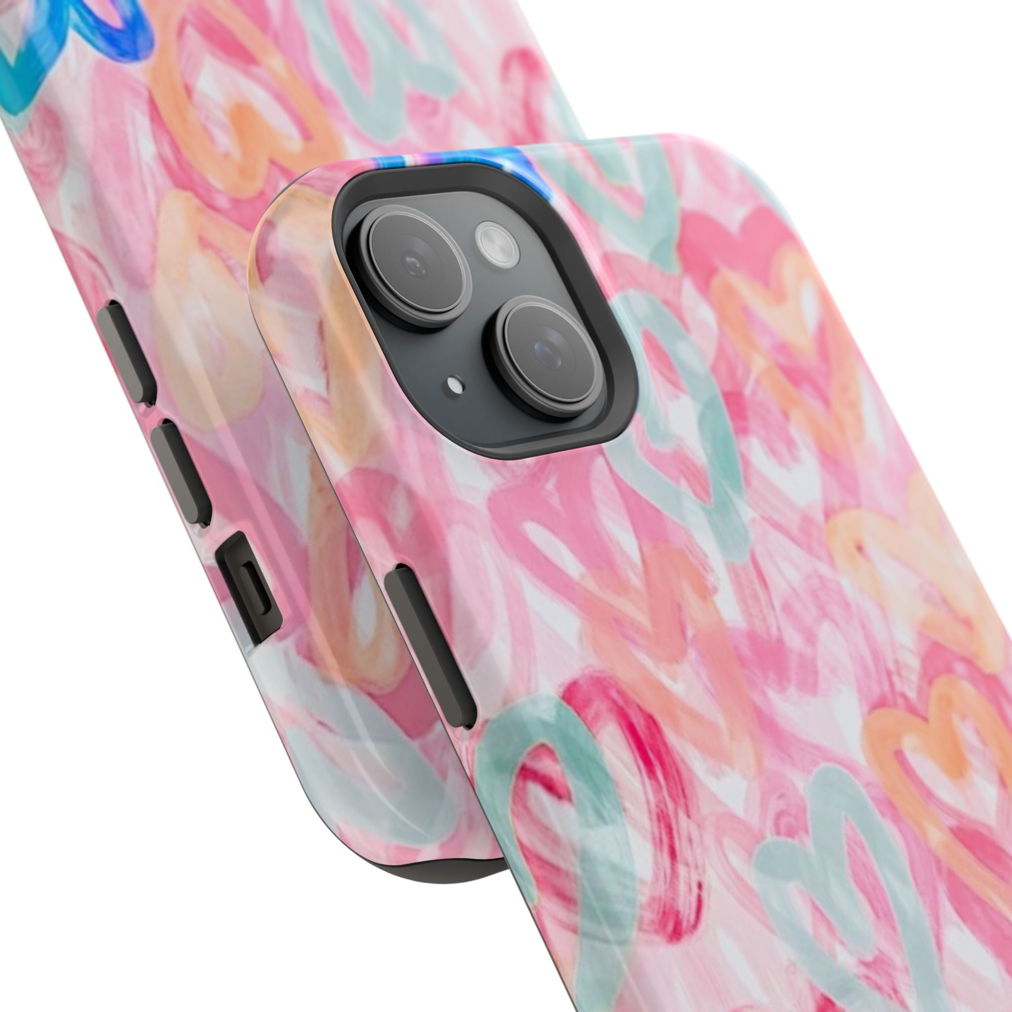 MagSafe rainbow hearts case