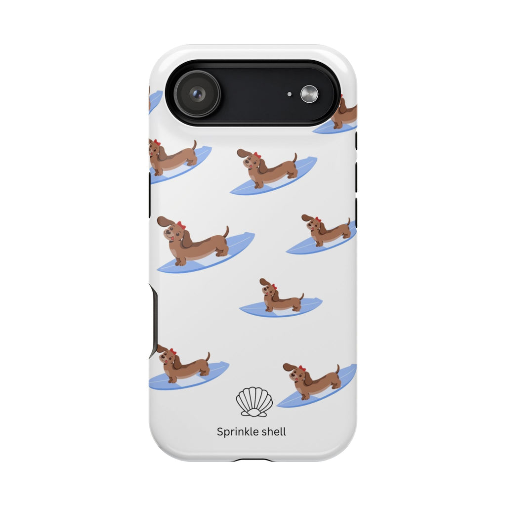 MagSafe surfing dachsund phone case