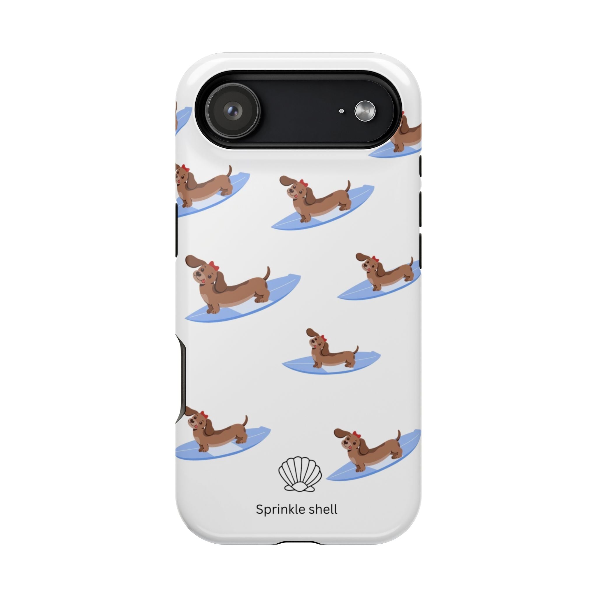 MagSafe surfing dachsund phone case
