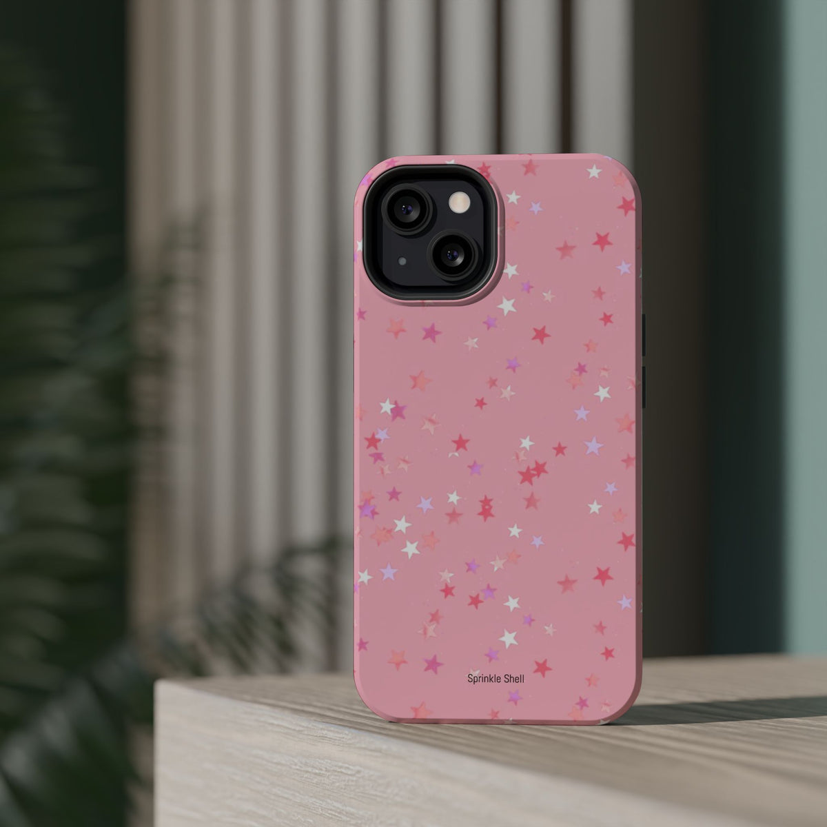 MagSafe pink multicolor stars case