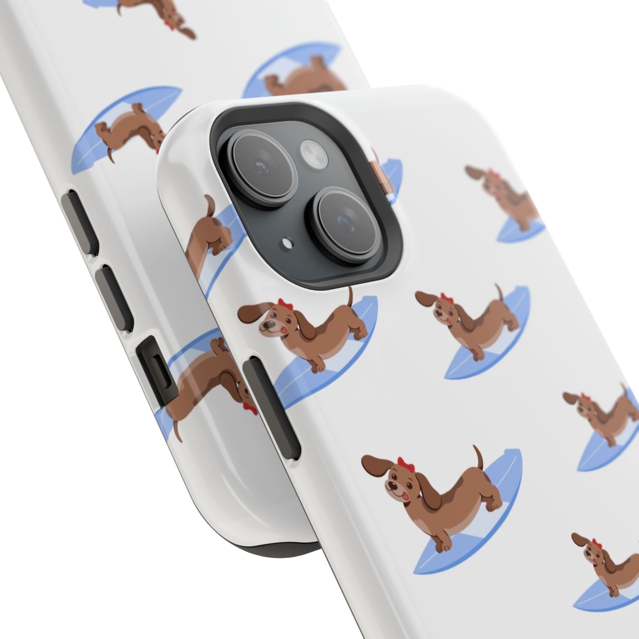 MagSafe surfing dachsund phone case