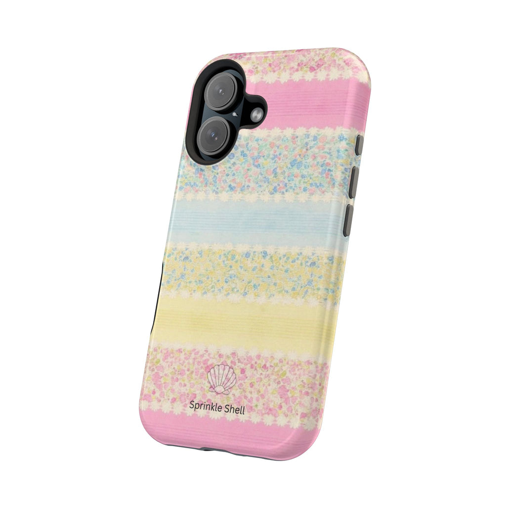 MagSafe pastel floral striped case