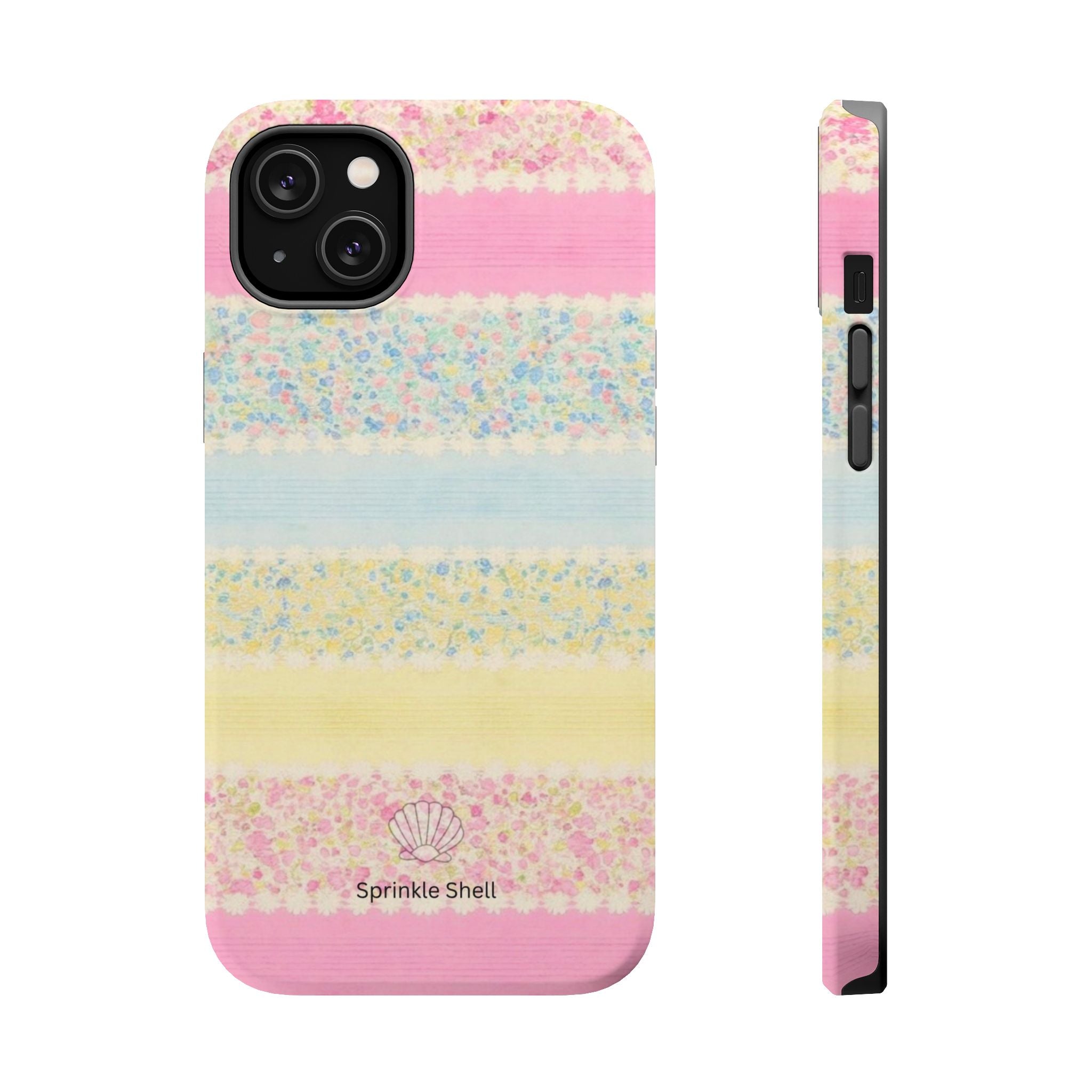 MagSafe pastel floral striped case