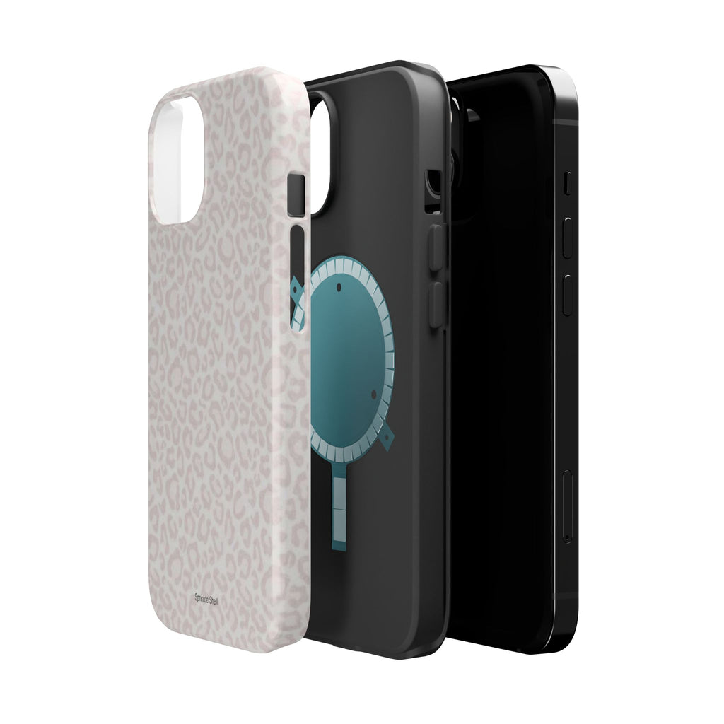 MagSafe white cheetah print case