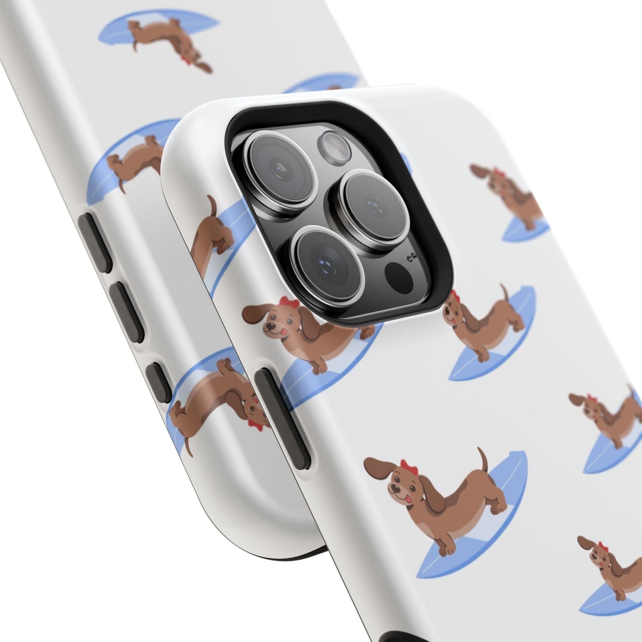 MagSafe surfing dachsund phone case