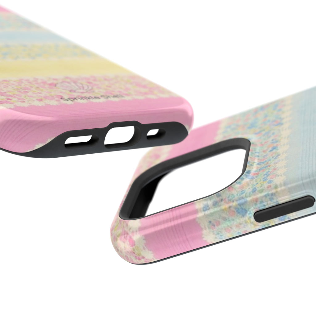 MagSafe pastel floral striped case