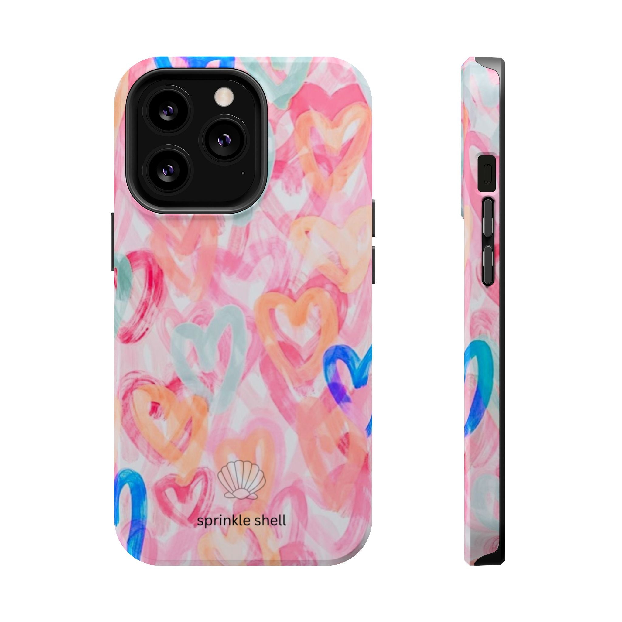 MagSafe rainbow hearts case