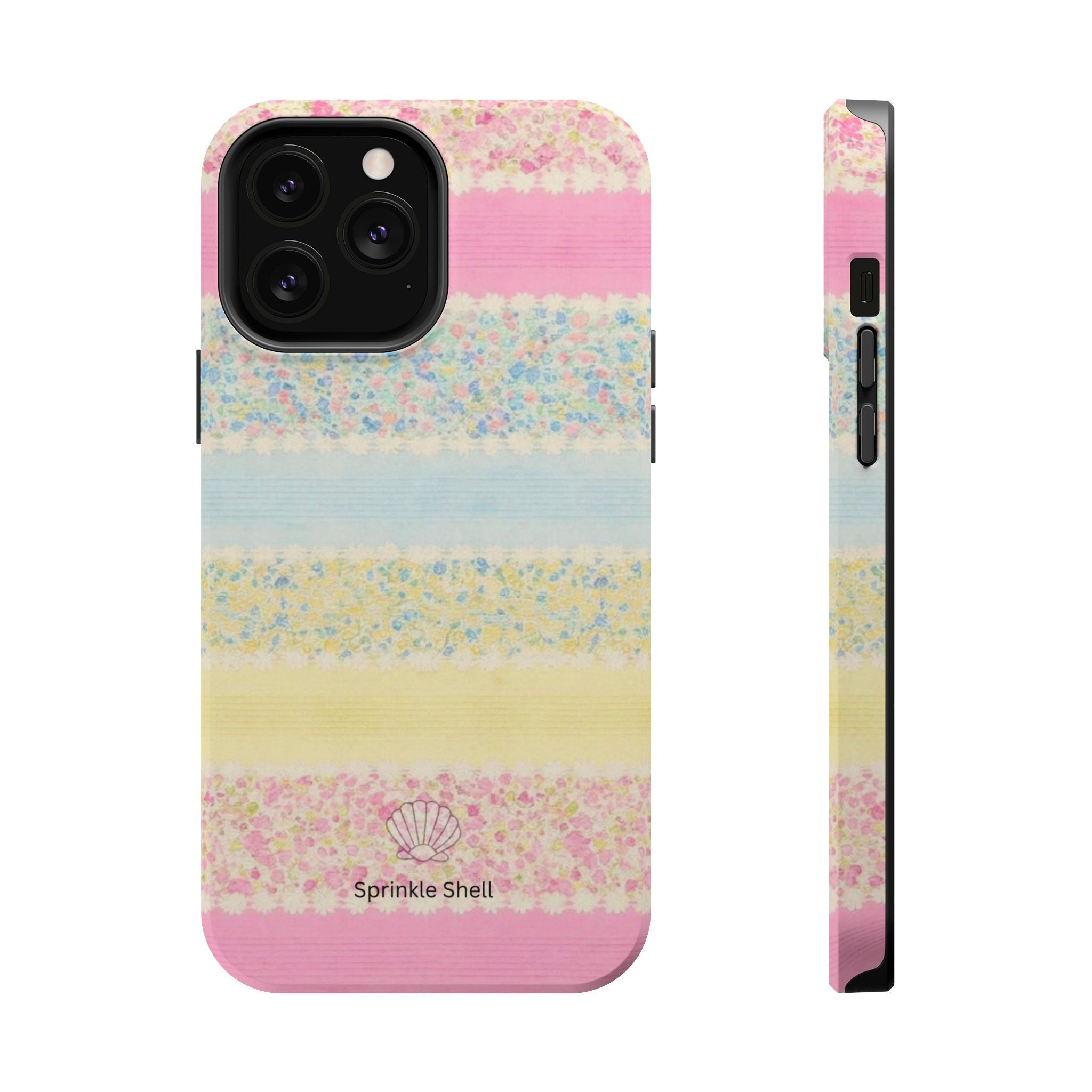 MagSafe pastel floral striped case
