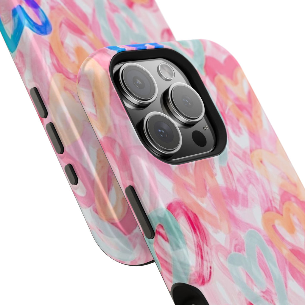 MagSafe rainbow hearts case