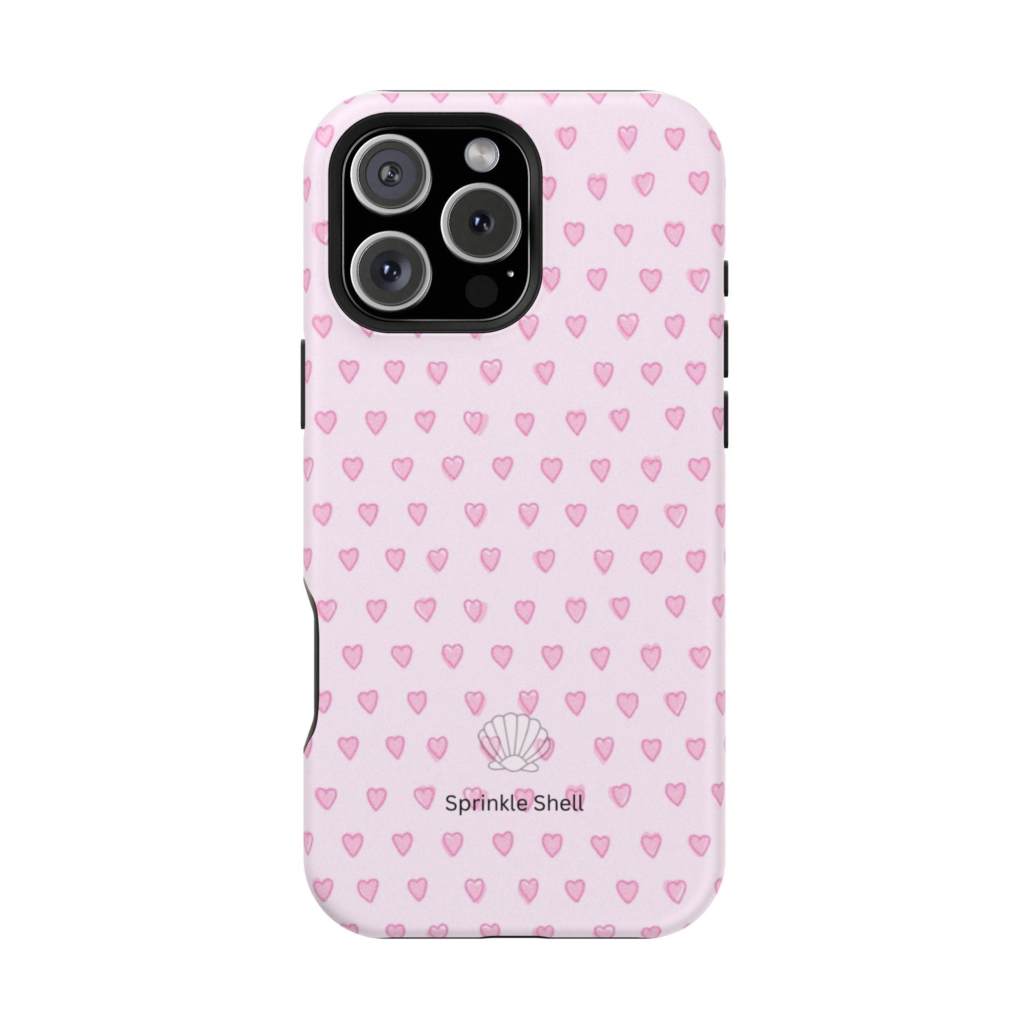 MagSafe pink hearts case