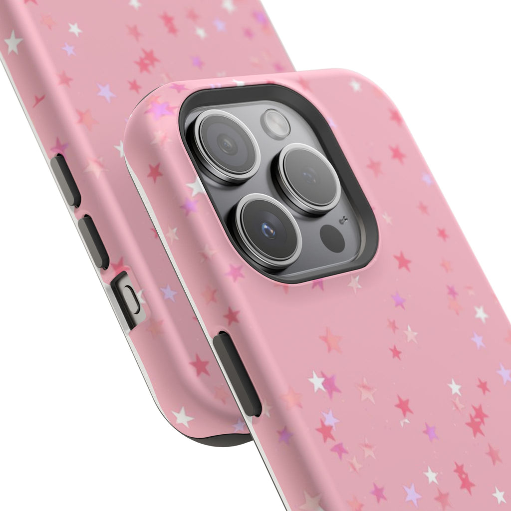 MagSafe pink multicolor stars case