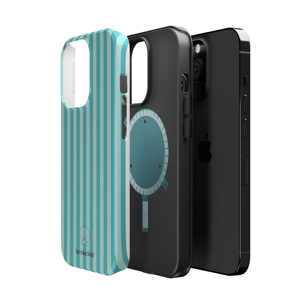 MagSafe teal striped case