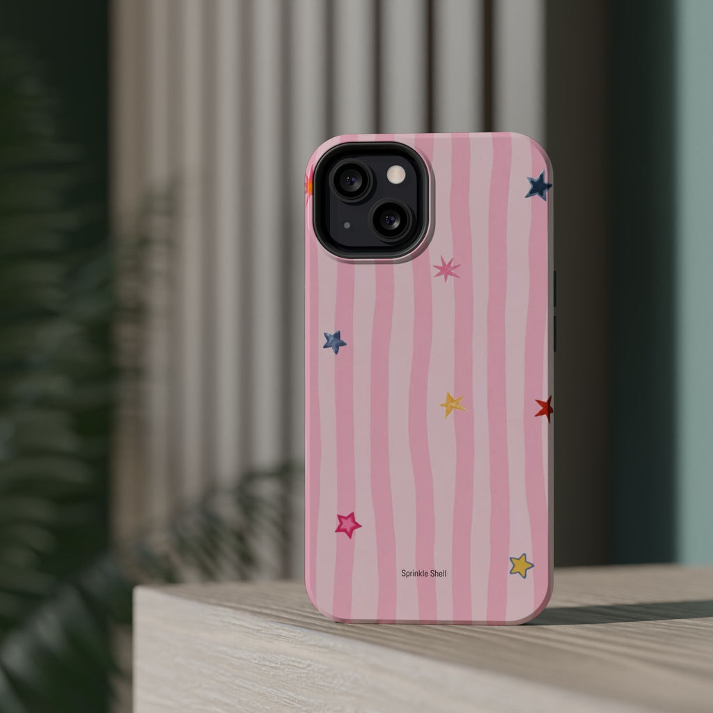 MagSafe pink lines & stars case