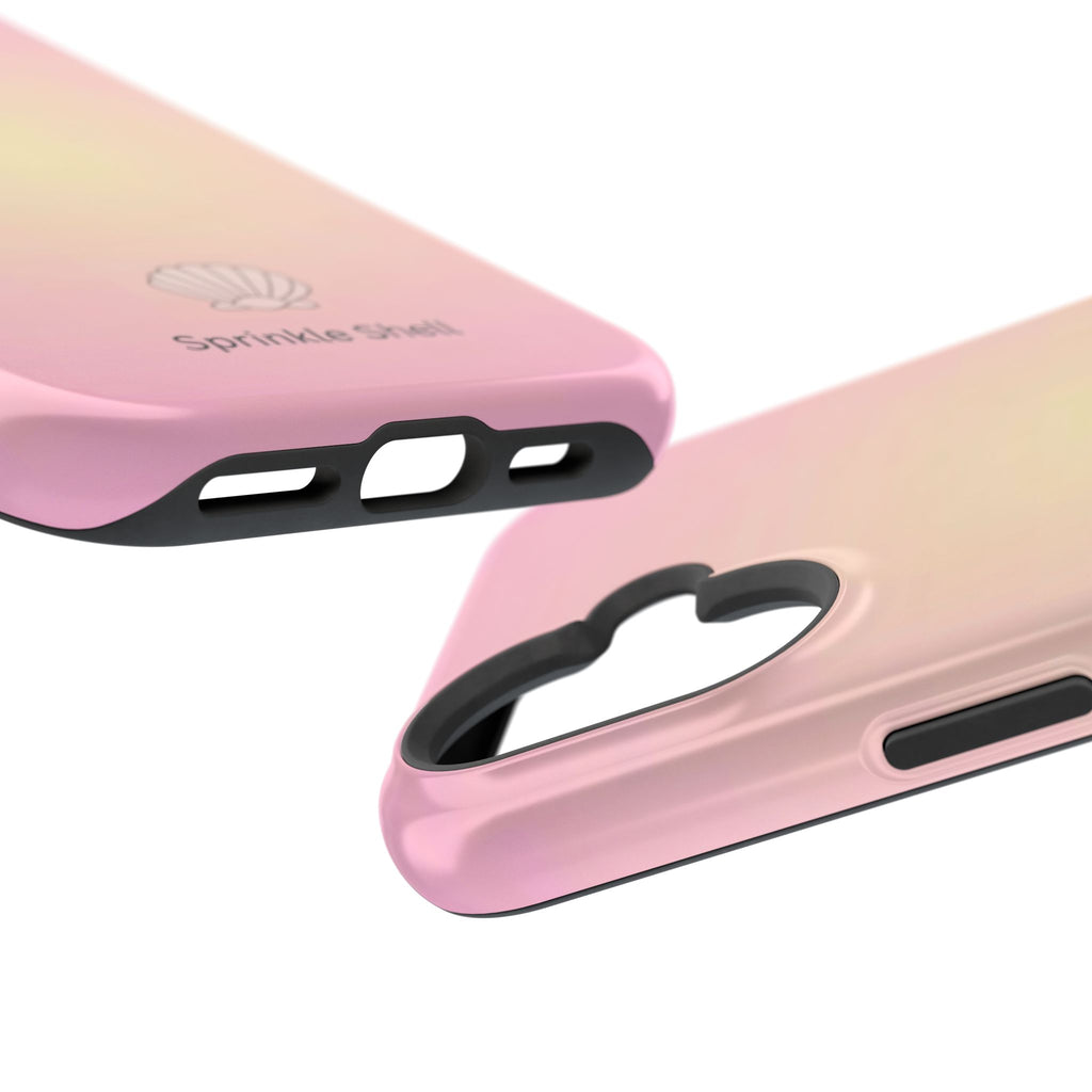 MagSafe light pink and yellow aura case