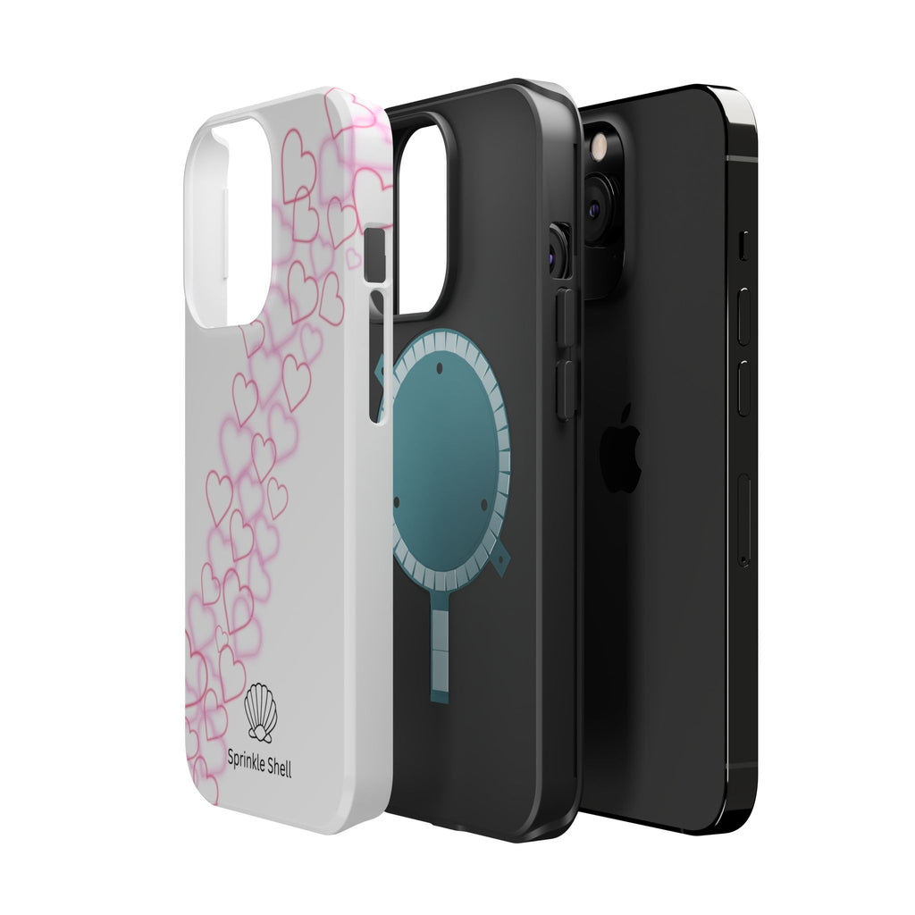 MagSafe pink hearts phone case