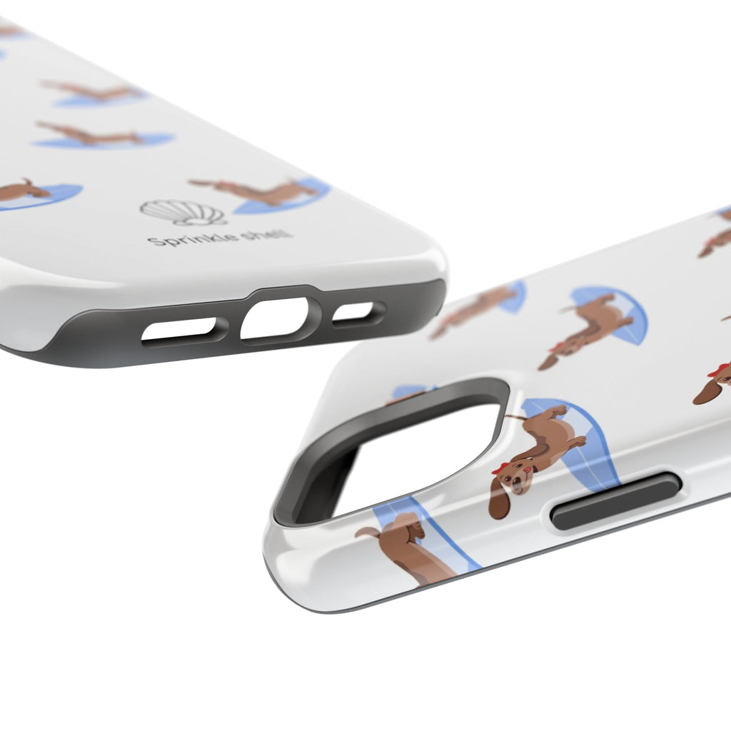 MagSafe surfing dachsund phone case