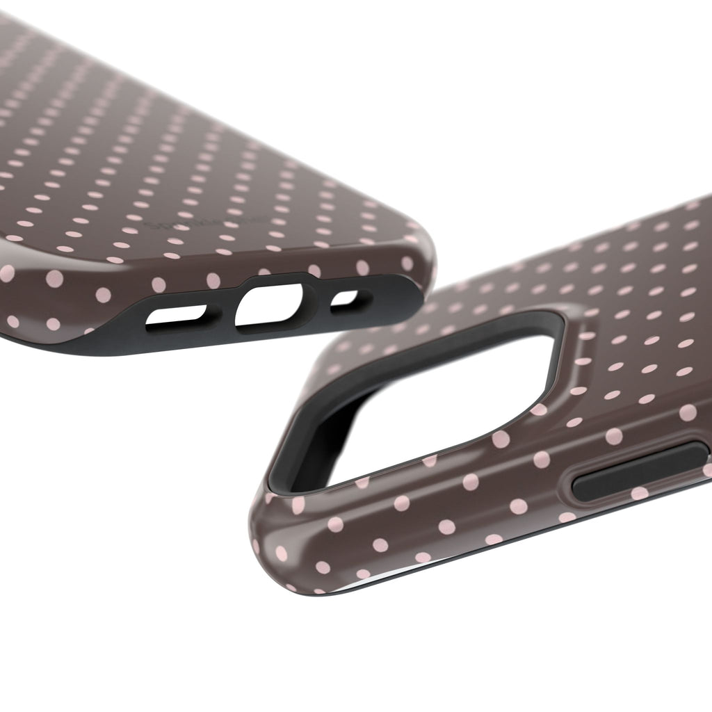 MagSafe Brown And Pink Polkadot Iphone Case
