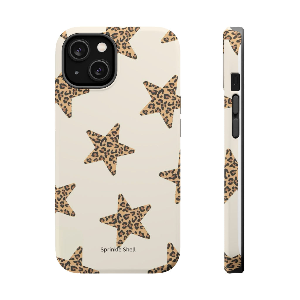 MagSafe Cheetah Print Stars iPhone Case