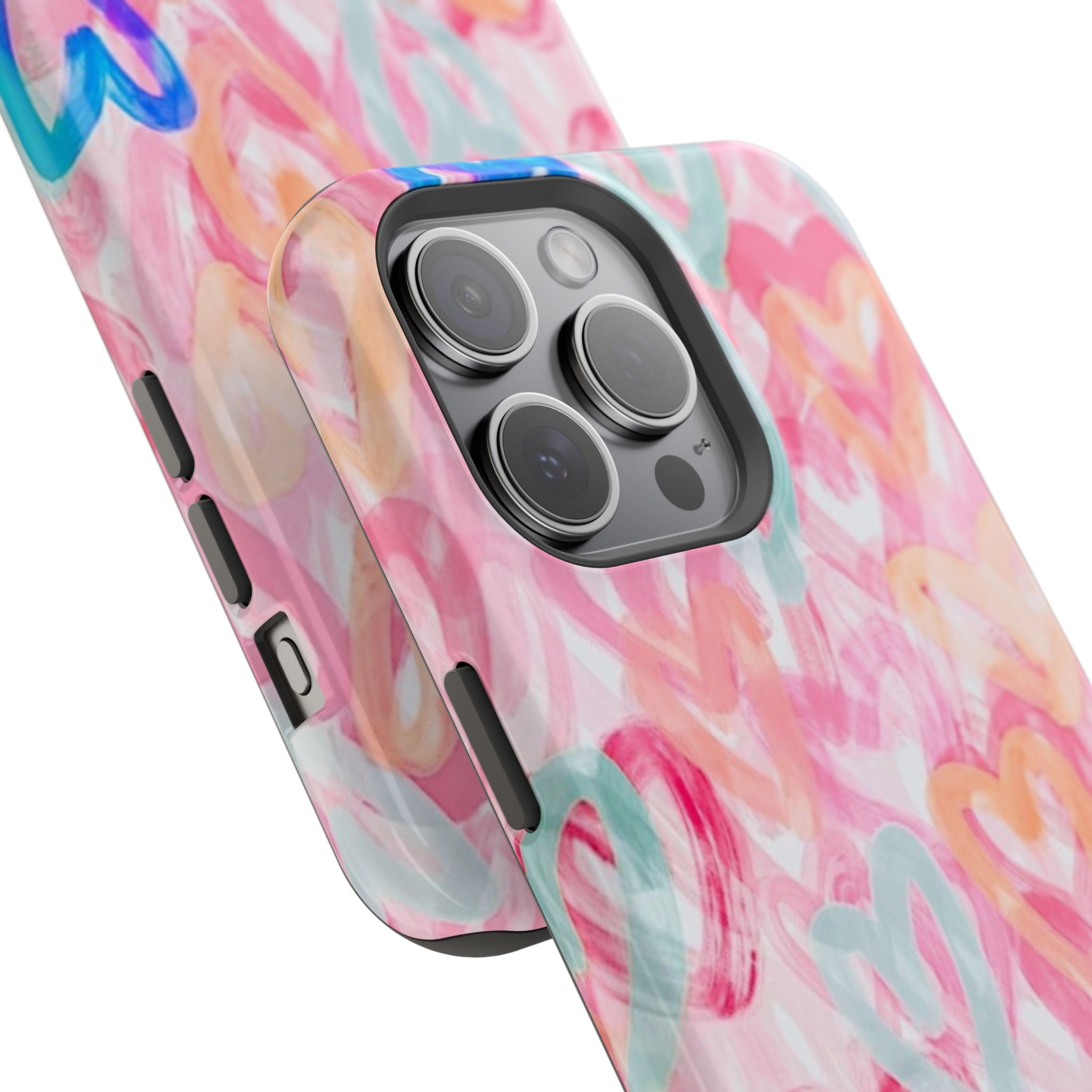 MagSafe rainbow hearts case