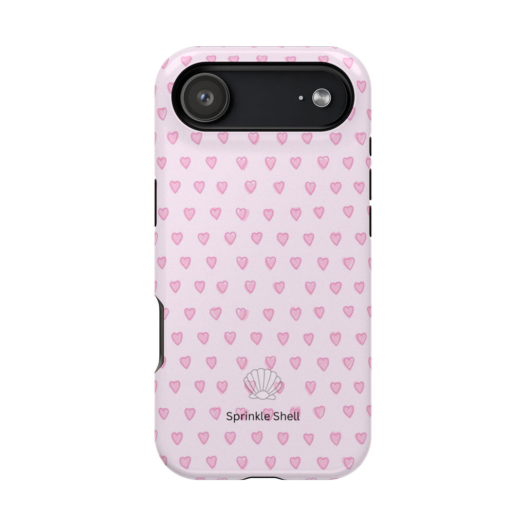 MagSafe pink hearts case
