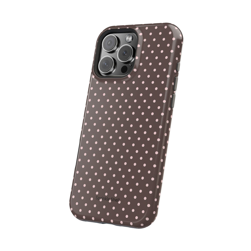 MagSafe Brown And Pink Polkadot Iphone Case